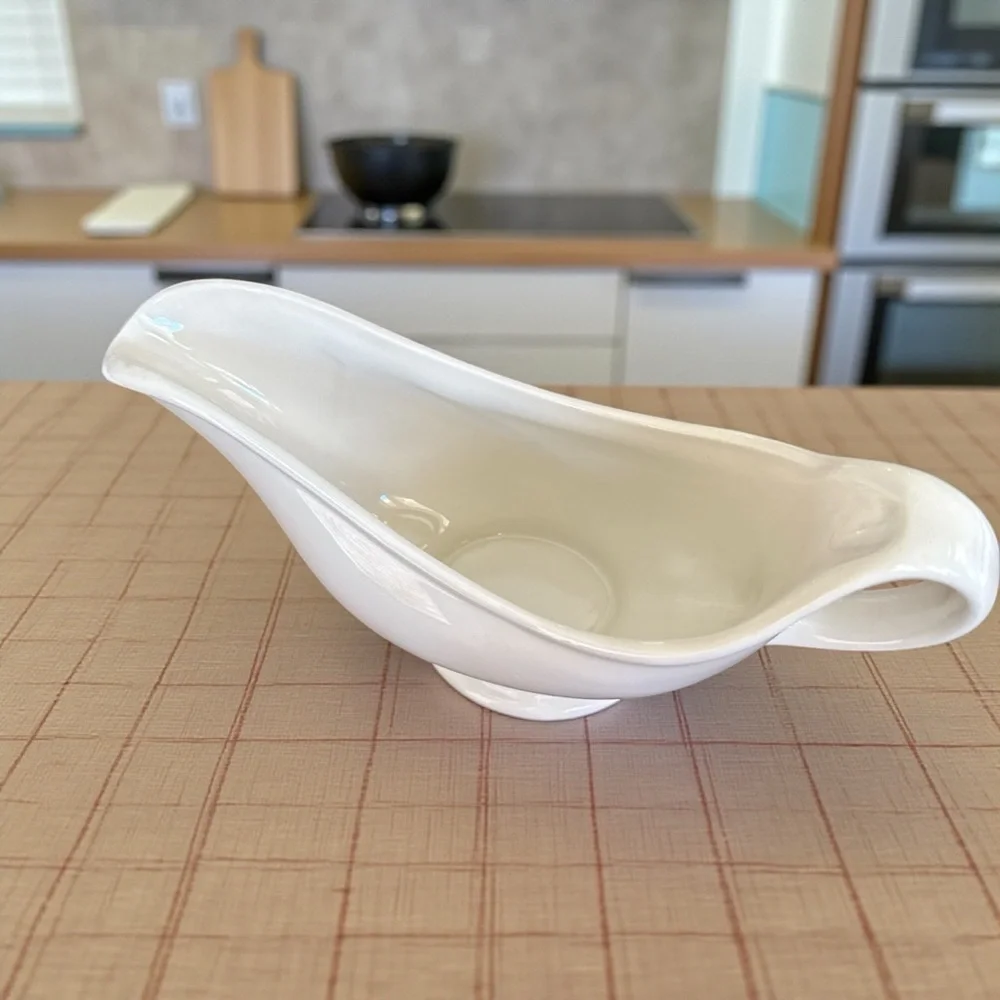 VTG Hall China White Ironstone Gravy Boat Restaurant Ware USA